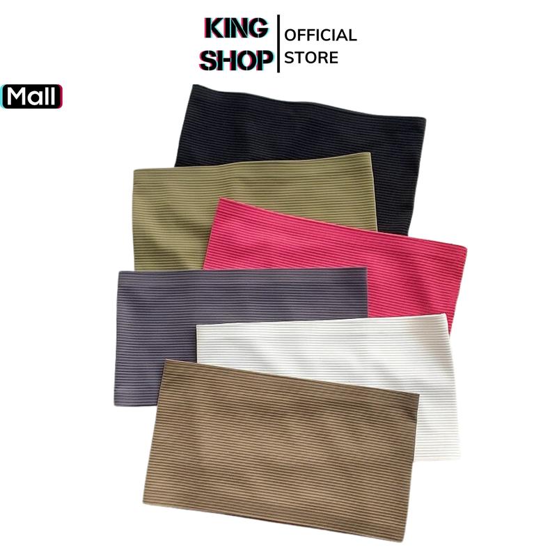 Áo bra quây không dây mặc hở vai chống tụt cao cấp, Top Áo lót bra - Áo ống thun gân Sọc chìm nổi nhẹ nhàng KingShop B2401 Women Ong Nhung Cổ Tròn