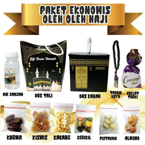 Paket Oleh oleh Haji dan Umroh Ekonomis Dus Kabah dan Tali Terlengkap  Paperbag
