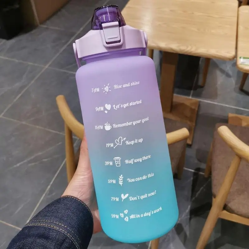 Bình Nước 2 Lít Dễ Thương Có Ống Hút Đàn hồi Tặng Kèm Sticker binhdung nuoc 4