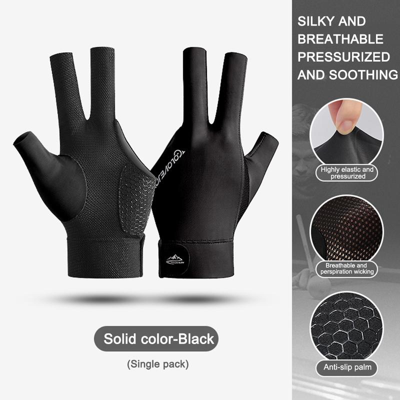Product Introduction of Open Finger Billiard Gloves Breathable Polyester Snooker Sport Glove Adjustable Sticker Smooth Soft Lightweight Amateur Training 18