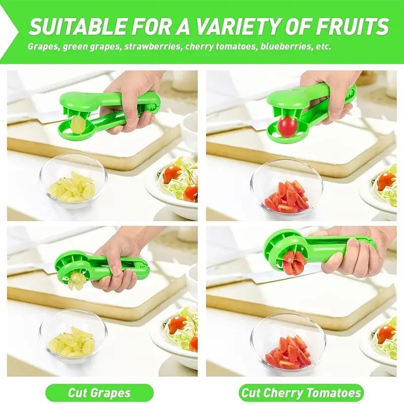 Product Introduction of Handheld Strawberry Slicer, 1 Count Portable Grape Slicer, Grape Cutter, Manual Fruit Cutter For Home Kitchen Outdoor Camping Picnic Utensils Cover 4