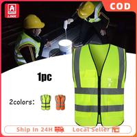 Gambar Rompi Safety Proyek Dengan ID Holder / Multi Pocket Safety Vest / Rompi Proyek Reflektif / Rompi Parkir - Green dari Alfamidi LINK Kota Cirebon 1 Tokopedia