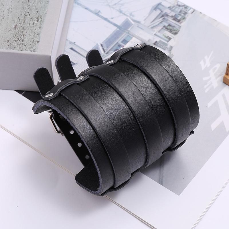 Product Introduction of Vòng Tay Da Bò, Phong Cách Punk Châu Âu Và Mỹ Mới, Cỡ Lớn Và Cá Nhân Hóa, Vòng Tay Xe Máy, Da Rộng, Vòng Tay Nam, Phụ Kiện Bán Chạy Xuyên Biên Giới 35