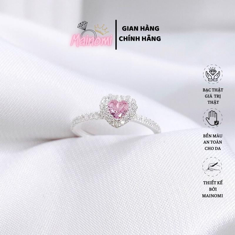 Nhẫn tim hồng bạc ta xinh xắn hot hit MAINOMI