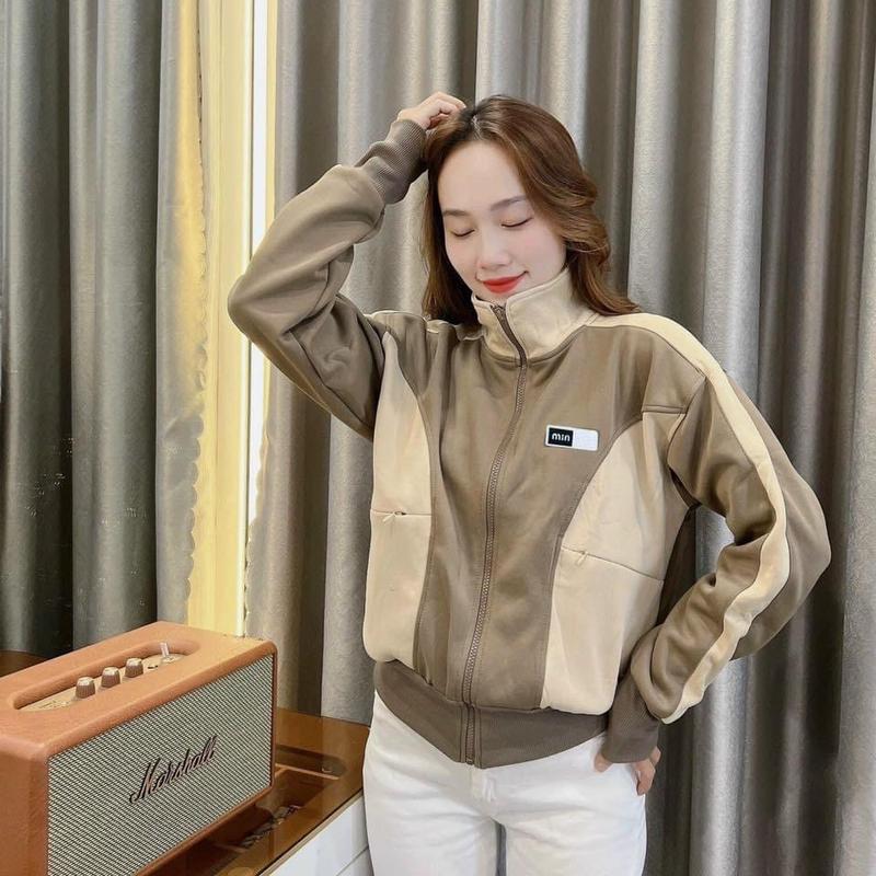 Áo khoác nữ, Mix 2 màu, Vải thun 2 da, vải dày dặn, chống nắng, 6 túi -2D 2