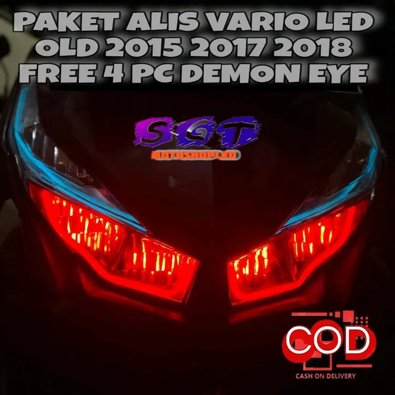 Paket led alis vario 125 150 vario led old free 4 demon eye no bintik terang 0