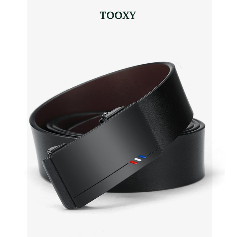 Thắt lưng da nam khóa tự động mặt đen phong cách Basic TL29