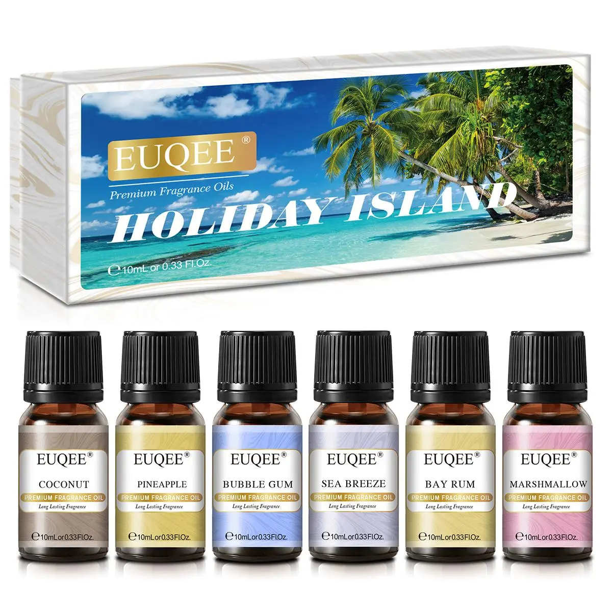 Holiday Island Series Aromatherapy Essential Oil (6 Counts), Aromatherapy Oil for Diffusers Humidifiers Home, Summer Essentials