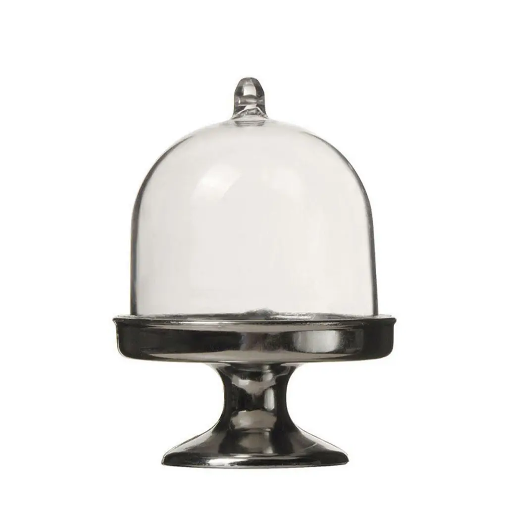 Mini Cake Stand Plastic Mini Cupcake Display Plate for w/Dome Cover Pedestal Dessert Stand Holder for Wedding Birthday P Bakeware Smooth