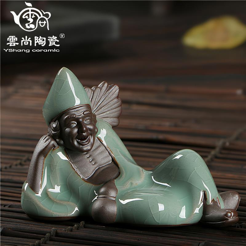 Tượng Tế Công chất liệu Gốm Tử Sa men rạng cao cấp, nhập khẩu làng Gốm Phật Sơn/Trang Trí Nhà Cửa/ Phòng khách gốm sứ phổ cập