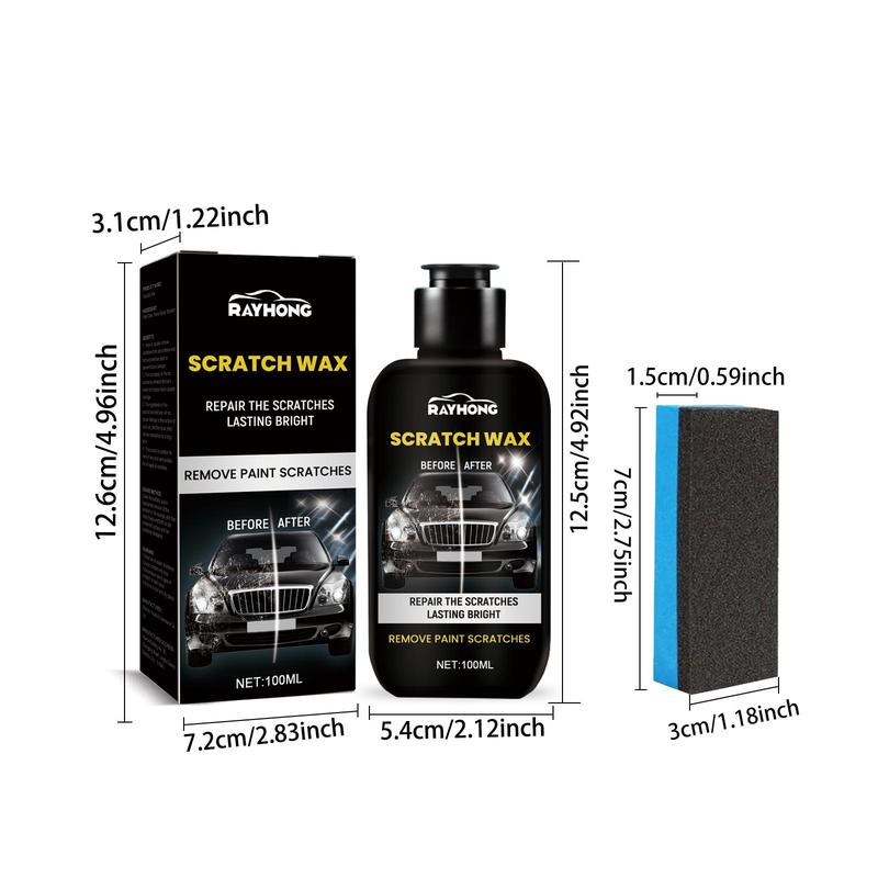 Car Scratch Repair Wax, 1 Count Car Scratch Remover Wax With Sponge, Car Scratch Remover, Car Maintenance Product For Paint Care 2