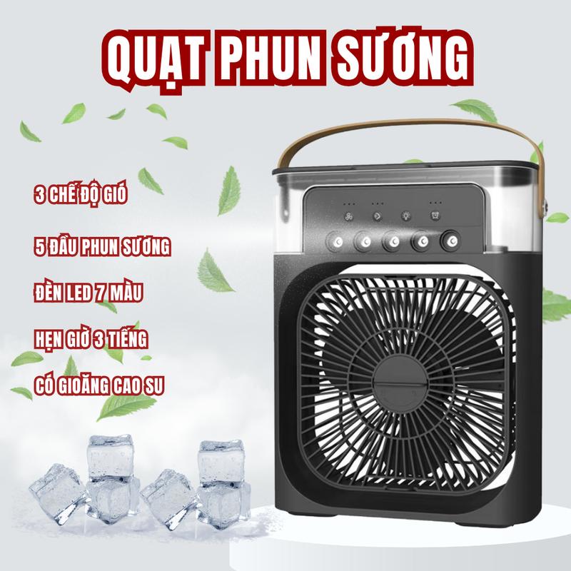 [LOẠI MỚI - CÓ GIOĂNG CHỐNG TRÀN] Quạt Phun Sương Mini Q10 Bình nước 600Ml, Có Chế Độ Hẹn Giờ ,Tích Hợp Đèn ngủ
