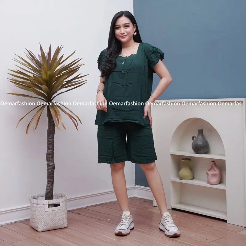 Paket Bundling 100 Rb dapat 3 Pcs Setelan Celana Pendek Busui Bahan Rayon Wanita Baju 1