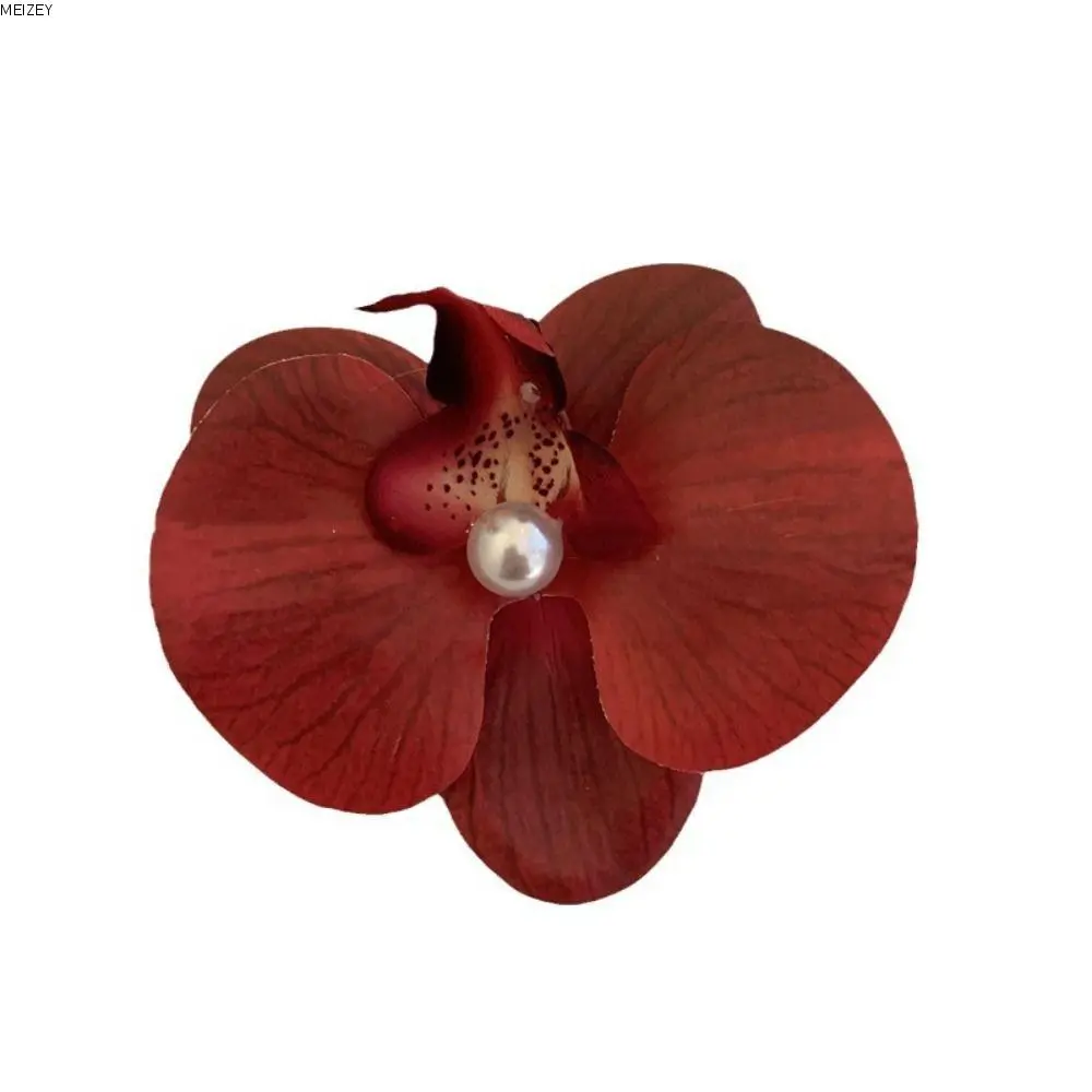 MEIZEY Sweet Cloth Flower Hair Clip Korean Style Orchid Flower Hairpin Duckbill Clip Butterfly Orchid Girl Hair Clip Girl