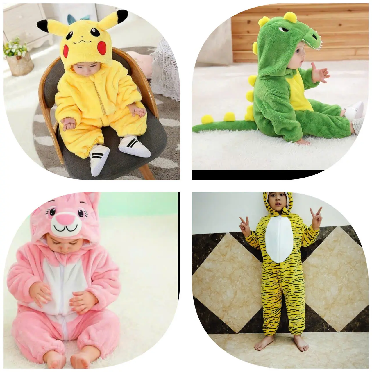 body lông nhung hình thú cho bé trai và bé gái từ 4-30kg Voi Jumpsuit