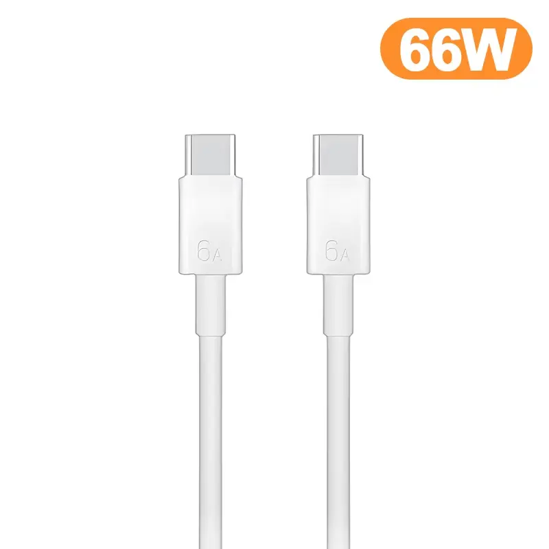 66W PD USB-C to Type-C Fast Charging Cable for Huawei Mate 30 20 10 Honor 70 Xiaomi 6A Charger Cable