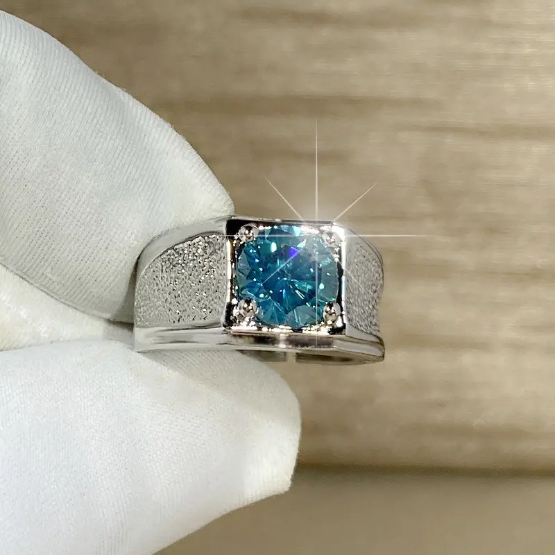 XIMILU-Nhẫn độc đoán độc đáo dành cho nam giới, đồ trang sức sáng bóng mờ, Xanh Biển Xanh Lá dành cho phụ nữ, thời trang Hàn Quốc, Cặp đôi, nhẫn tinh khiết dành cho nam giới, quà tặng Valentine dễ thương cho bạn gái 3