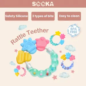 Sooka Mainan Rattle Genggam Bayi Gigitan Empeng Buah Plastik Dengan Teether Gelatin Giri BPA Free SK-GGA1071