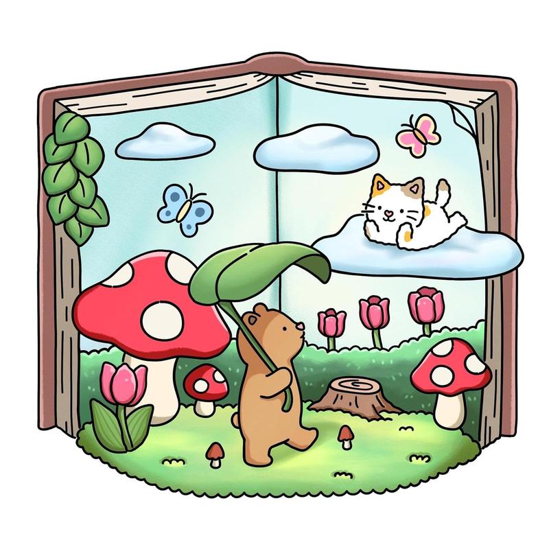 Product Introduction of Girl's Day Coloring Book & Cute Animal Character Coloring Book, 2 Counts/set Cartoon Coloring Book, Fun Perfect Birthday Gift for Students 6