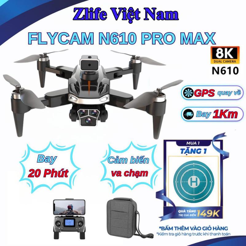 Flycam Mini Drone Camera 8K Chụp Ảnh, Động Cơ Không Chổi Than, flaycam tự bay về