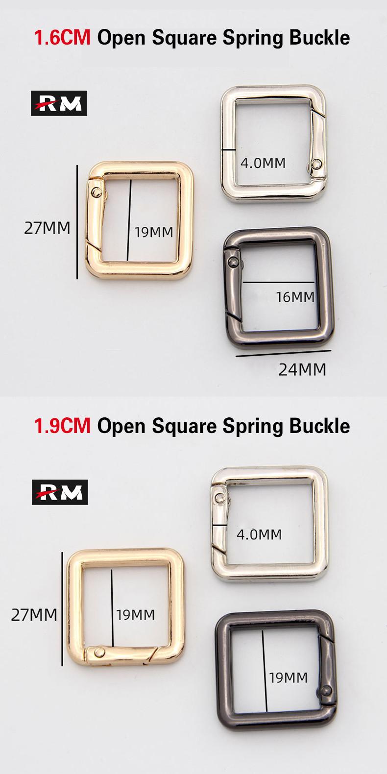 Product Introduction of 【No Need To Remove Stitches】Square Spring Buckle Handbag Messenger Bag Shoulder Strap Modified Square Buckle Woc Zinc Alloy Connecting Buckle Press Opening Spring Ring Keychain 43