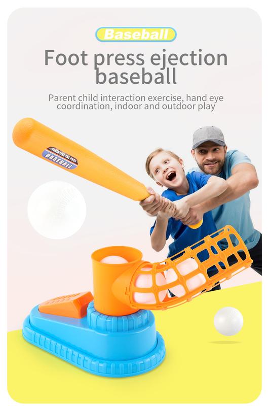 Product Introduction of A Set Children's Baseball Throwing Toys Automatic Ball Pitching Machine Launcher Kids' Toy Sports Leisure Training Sports Game 43