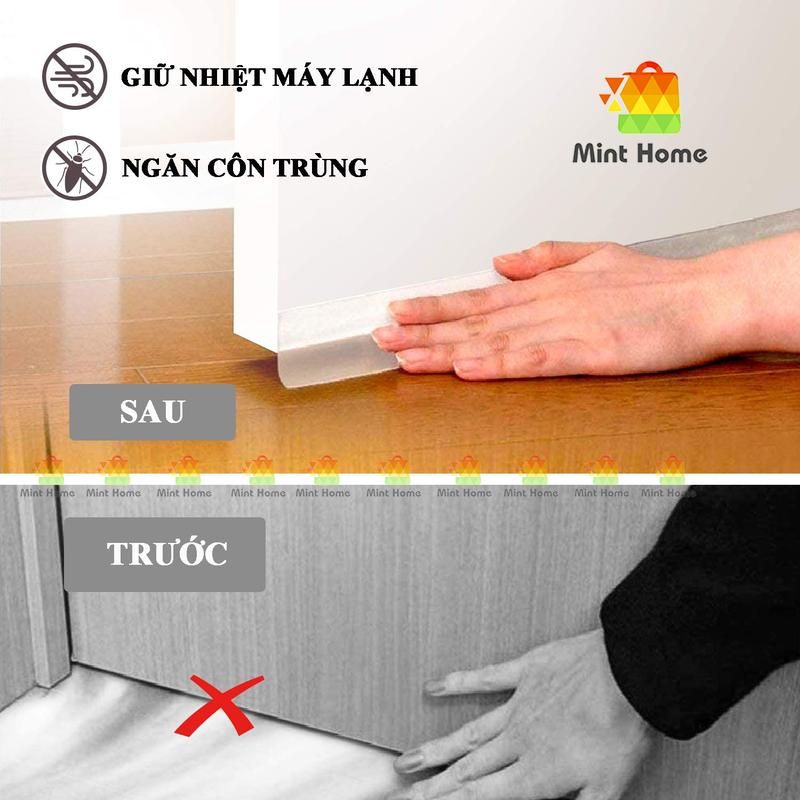 1 MÉT Ron cao su dán chặn khe cửa đa năng, gioăng đệm chắn chân cửa chống bụi,  tiếng ồn, ngăn côn trùng có kèm phần keo dính việt nam trắng trong chất kết dính băng dính & chất hàn 6