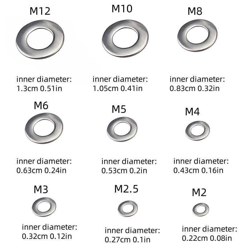 Product Introduction of Stainless Steel Washer Set, 580pcs/set Mixed Size Flat Washer Assortment Kit, Car Thread Repair Kit, Multipurpose Car Repair Tool 1