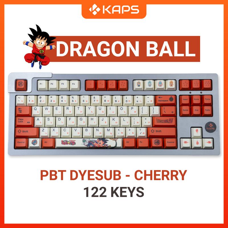 Keycap Dragon Ball Songoku PBT profile Cherry in dyesub 122 nút cho bàn phím cơ layout 108/104/98/87/84/75/68/64/61