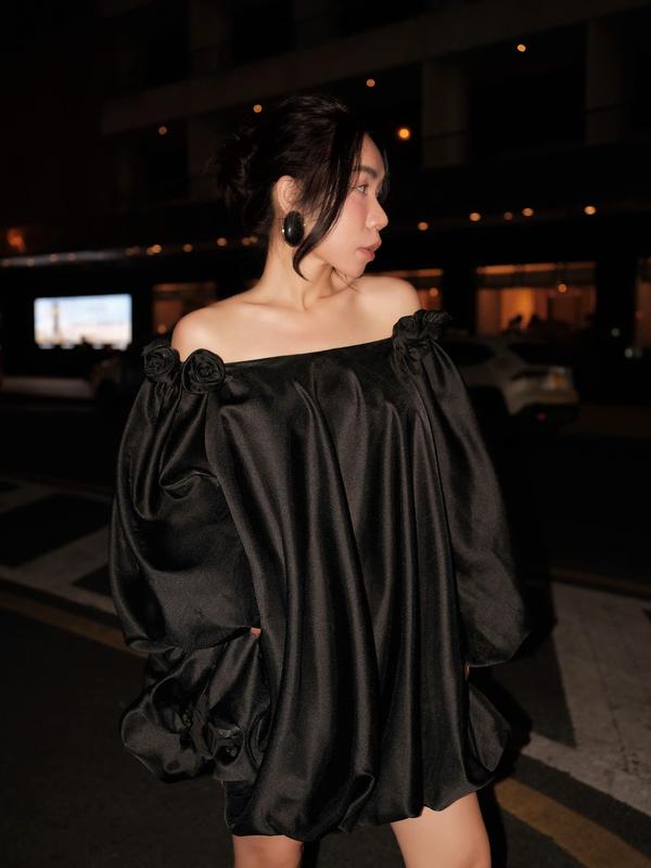 Đầm babydoll voan tay loe phối hoa COCOBEBE PUMKIN DRESS