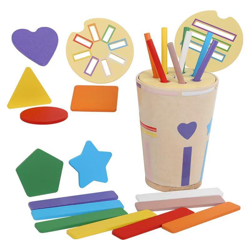 Wooden color sorting toy
