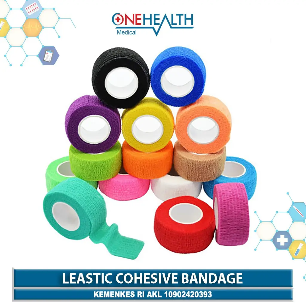 Onehelth FINGER TAPE 5cm x 4.5m Self Adhesive Bandage Wristape bukan Kinesio / cohesive bandage perban elastis  / WRIST TAPING 5cm x 4.5m