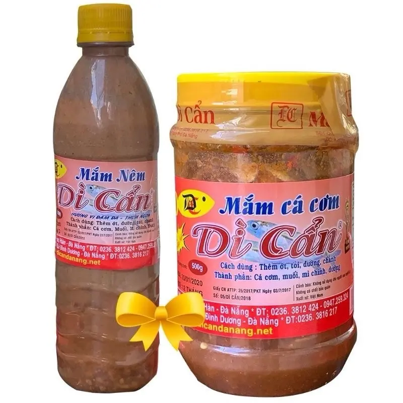 Combo 1 Hủ Mắm Nêm+ 1 Chai Mắm Nêm Cá Cơm Dì Cẩn Đà Nẵng Chính Gốc Siêu Ngon dùng cho các món thịt heo cuốn mắm nêm, bún trộn mắm nêm 0