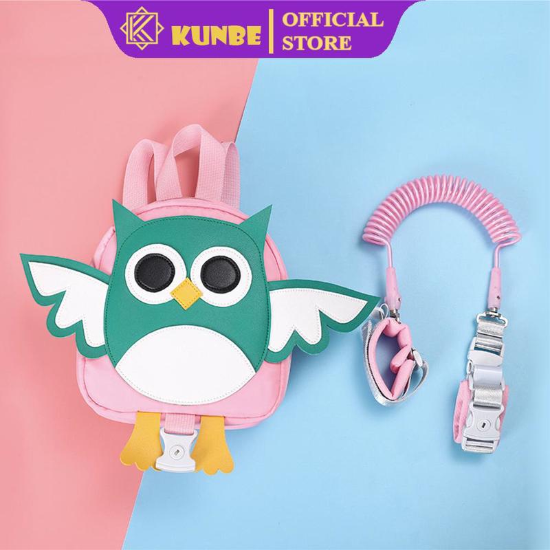 Dây Đai Chống Lạc KUNBE Kèm Balo Ngộ Nghĩnh, Loại 2.5M, Có Khóa An Toàn, Đựng Đồ Tiện Dụng Kem Cho Bé
