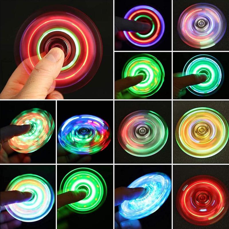 Crystal Luminous LED light Fidget Spinner Hand Top Spinners Glow ...