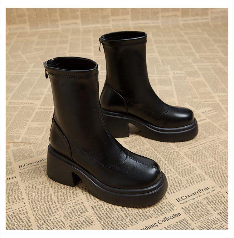 Product Introduction of Platform Martin Boots for Women, New Hot Style for Spring and Autumn, High Heel Ankle Boots, Korean Style Short Boots for Women 15