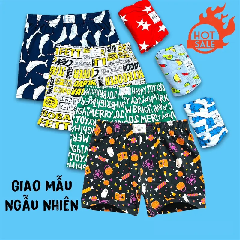 Combo 5 Quần đùi mặc ở nhà, mặc ngủ, chất liệu thun cotton co giãn - GIAO MẪU NGẪU NHIÊN - TIDI HOUSE Menswear 1