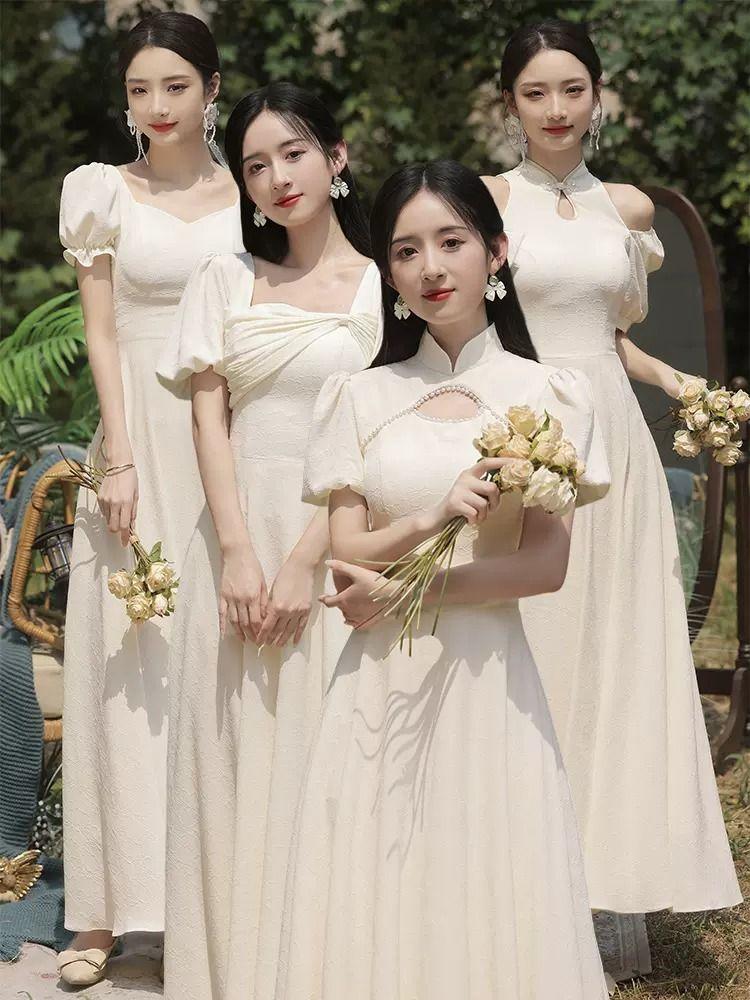 Product Introduction of Elegant Champagne Bridesmaid Dresses for 2025 Unique and Stylish Sisterhood Dresses for Spring Autumn Summer 2