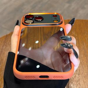 高級感ある高品質半透明メタルレンズフレーム保護ケース iPhone 17 Pro Max、17 Air、17 Pro、17用 シンプルでスタイリッシュな傷防止ケース メンズ＆レディース向け アクリルハードケース、スリークなデザイン、ミニマリストデザイン、プレミアムな作り