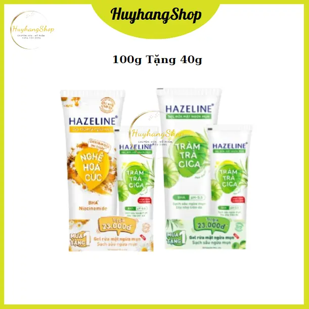 Sữa rửa mặt Hazeline tràm trà CICA, nghệ hoa cúc 100G | Huyhangshop Skincare Nữ Làm Đẹp Da sữarửamặt hazeline raumá