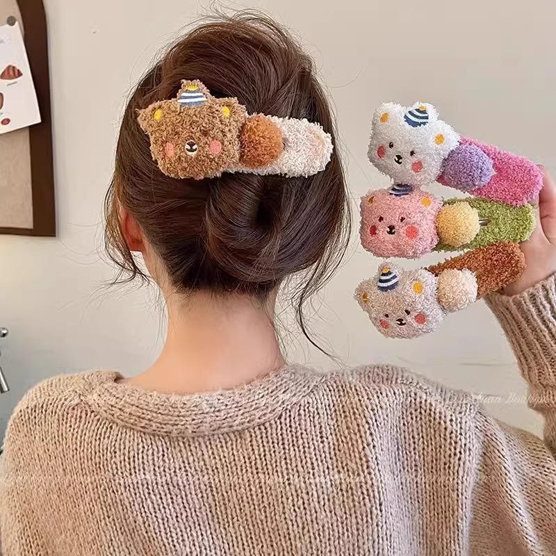 Kẹp Mỏ Vịt Nhồi Bông Thiết Kế Dễ Thương, Hình Gấu Và Vịt Lớn, Kẹp Tóc Sau Đầu, Phụ Kiện Tóc Cao Cấp cạp  nông thỏ  barbie bốp  quậy  tóc kẹp  tóc  nam 0