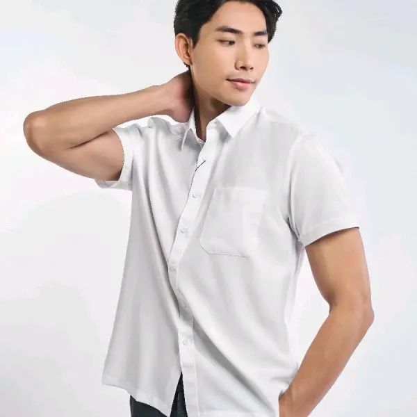 Owen Nano-Áo Sơ Mi Nam BodyFit Trơn Công Sở Ngắn Tay, Vải Mịn, Chống Nhăn (Mã Sp AB230320NT)(Chính Hãng)