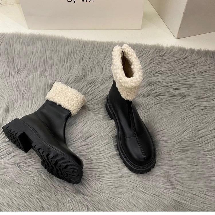 Bốt ngắn viền cổ lông siêu mềm Boot Nữ