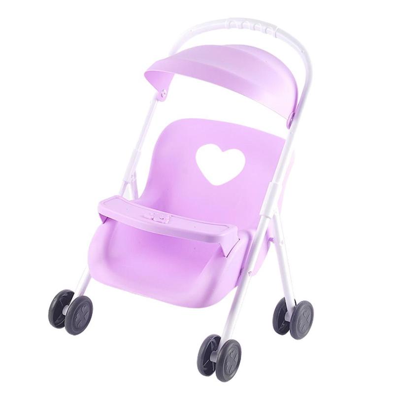 Infant Dolls Stroller Toys Pushchairs Foldable Push Cart Trolley Kids Role Game Toy 7