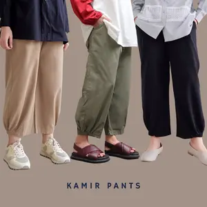Rurik Kamir Baggy Pants Celana Wanita Bawahan Kaki Karet Panjang Material Katun Cocok Untuk Sehari-hari Model Celana Balon Semi Jogger