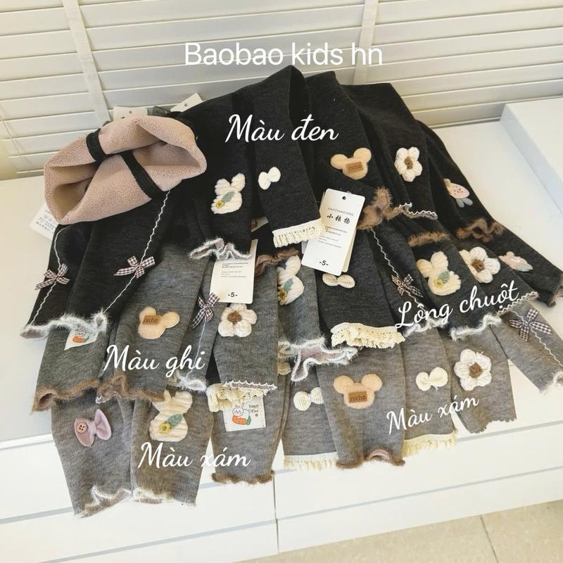 [Baobao kids]  Quần Legging lót lông qccc cho bé gái, ấm áp mềm thoải mái