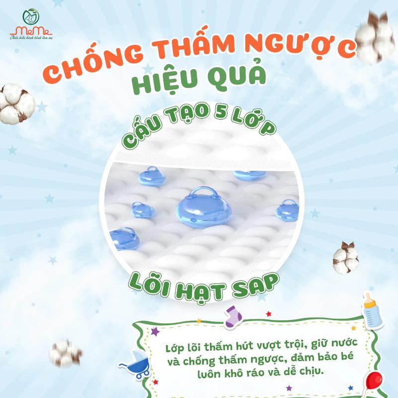 [Shop TD02] Tã bỉm Mễ Mễ thường, Mễ Mễ Prime Mềm Mỏng Siêu Thấm Khô Thoáng Cho Bé Mền Xốp 6
