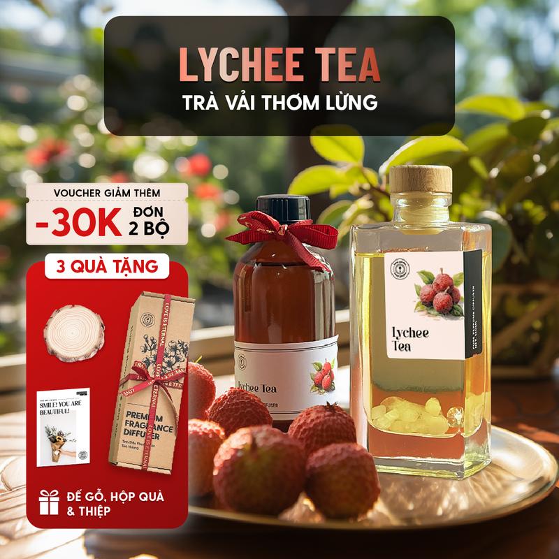  Tinh Dầu Thơm Phòng Khuếch Tán Cắm Que Hương Trà Vải Lychee Tea HENY GARDEN 