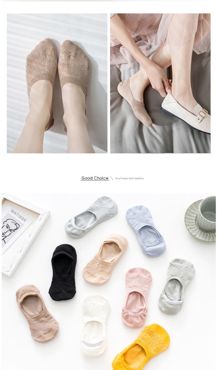 Product Introduction of Wholesale Solid Color No-Show Socks for Women |   Breathable Mesh Invisible Liner Socks |   Non-Slip Lace Boat Socks Perfect for Spring . Summer! 8
