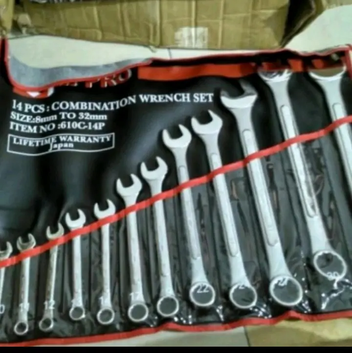 LIPRO kunci Ring pas set 14 pcs 8 - 32 mm